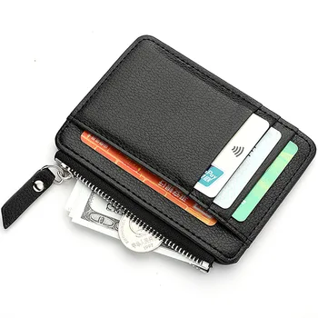 2023 Nové PU Kožené Business Id Kreditnej Karty Držiteľ Puzdro Luxusné Tenký Mini Peňaženky pre Ženy Menzipper Mince Peňaženky, Tašky Zmeniť