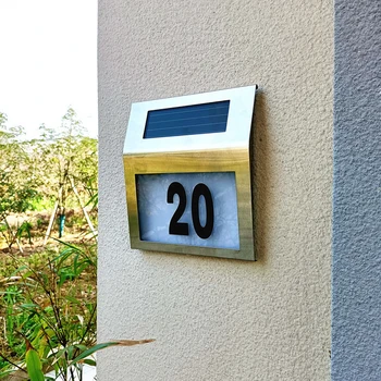 2023 Slnečné Svetlo Vonkajšie solárne lampy Číslo Domu Prihlásiť Osvetlené Led Doorplate Číslo Svetlo pre Domáce Ulici solárne záhradné svetlo