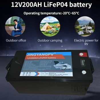 12V 100Ah 200AH LiFePO4 Batérie, Vstavané BMS Lítium Železa Fosfát Buniek Pre Rv Táborníci Off-Road Off-grid Slnečnej Energie S