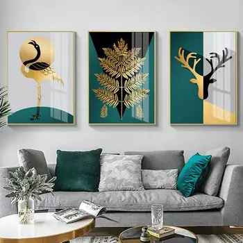 Obývacia izba dekorácie, maliarstvo, triptych moderný minimalistický svetlo luxusné elk maľovanie plagátu spálňa jedáleň chodba domov de