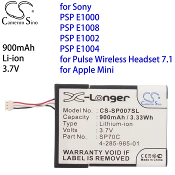 Cameron Čínsko pre Sony PSP E1000,1008,1002,1004 pre Pulz Bezdrôtový Headset 7.1 pre Apple pre Mini Li-ion 3.7 VV 900mAh