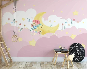 beibehang abstraktných de parede Prispôsobiť novým Nordic kvety hviezdne nebo detskej izby, spálne, obývacia izba tapety pozadia
