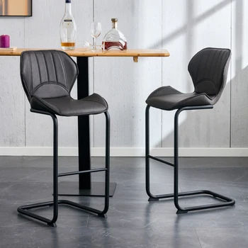 Bar stoličky moderný dizajn pre jedáleň a kuchyňa barová stolička s kovovou nohy nastavte 4 (Hnedá)