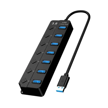 LED Indikátor Rozbočovač USB 3.0 Splitter Príslušenstvo k Počítačom 7 Port Pre Notebook PC Prenosný S Individuálne Použitie
