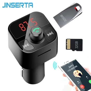 JINSERTA 2019 Auta, Bluetooth, MP3 Prehrávač, FM Hands Free Súprava Bezdrôtového pripojenia Bluetooth Audio Adapter TF hudby Duálny USB Nabíjačka