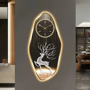 Moderný minimalistický dekoratívne maľby led atmosféru svetla maľovanie chodby uličkou nástenná maľba high-end hodiny nástenné hodiny maľovanie