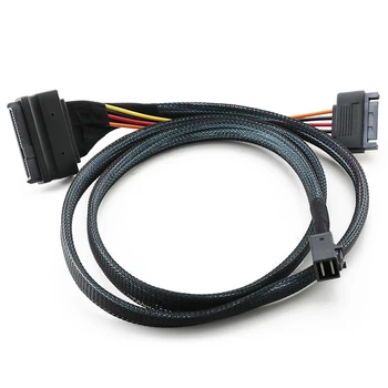 0,5 M/1.5 Ft Mini SFF 8643 na U. 2 SFF-8639 Kábel s 15 Pin Female Konektor SATA SSD Napájací Kábel Drôt 12 gb/S