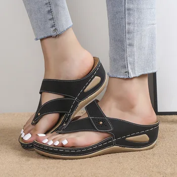 Letné Sandále Nízke Podpätky Sandále Žena Flip Flops Listov Kliny ľahký Papuče Listov Zapatos Mujer Chausson Femme