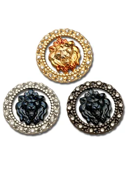 6pcs Metal Gold Lion Módny Dizajn Tlačidiel pre Oblečenie Diamond Dekoratívne Sveter Vyhovovali Ženy, luxusné Šitie Doplnkov 18 22 mm