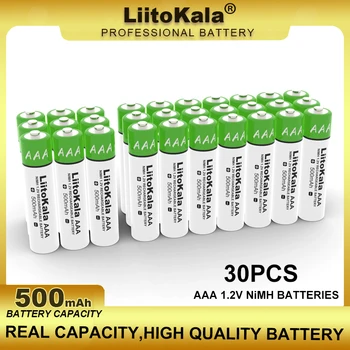 30 PÇS/VEĽA LiitoKala 1.2 V AAA 500mAh NiMH Dobíjacie Batérie Vhodné pre Hračky, Myši, Elektronické Váhy, Veľkoobchod Atď.