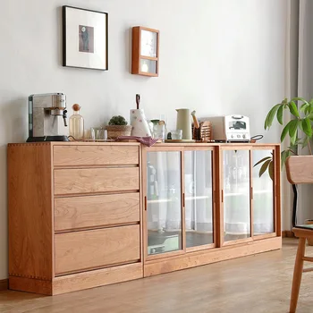 Nordic masívneho dreva minimalistický jedáleň, kabinet, čerešňového dreva skrinka na odkladanie vecí, čaj kabinetu, Japonský štýl denník skla skrinka na odkladanie vecí