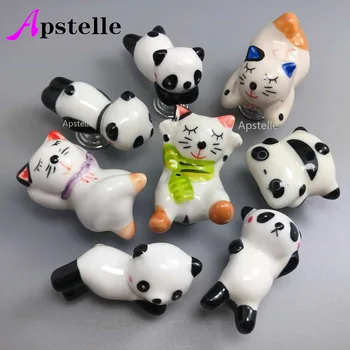 APSTELLE Tvorivé Deti Izba Nábytok Zásuvke Bielizníka Keramické Ťahá Krásne Kreslené Panda Mačka Tvar Skriňa Gombíkov a Rukoväte