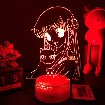 3D LED Lampa Ovocie Kôš Nočné Svetlo Tohru Honda Obrázok pre Spálňa Decor Nočné Svetlo Darček k Narodeninám detská Izba 3d Stolná Lampa