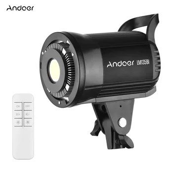 Andoer LM135Bi LED Fotografie Vyplniť Svetla 135W Studio Video Svetlo 3000-5600K Bowens Mount neprerušované Svetlo Ovládať Nahrávanie