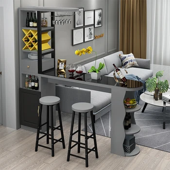 Nástenné bar tabuľky, moderný minimalistický víno kabinet, oblasť, skrine, obývacia izba, jedáleň, izba, jedálenský stôl, malé jednotky, b
