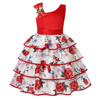 Kvet Deti Tutu Narodeniny Princess Party Šaty pre Dievčatá, Baby, Deti, Jedno-Ramenný Luk Čipky Elegantné Dievča Šaty Dieťa Dievčatá Oblečenie
