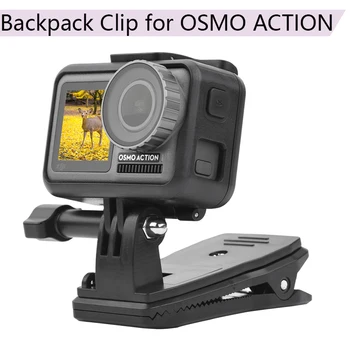 360 Rotačné Batoh Clip Držiak, Svorka Prenosné Účtovná Pripojiť Pevný Adaptér Držiak pre DJI OSMO Akčná Športová Kamera Časti