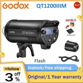 Godox QT1200IIIM 1200W Rýchlejšie Studio Flash 5600K Bowens Mount Flash Trvania 1/29600s 2.4 G Bezdrôtový Systém 40WLED Modelovanie Lampa