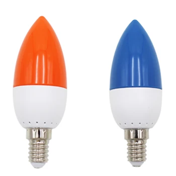 2 Ks E14 Farba LED Sviečka Tip Žiarovka Farba Candle Light Blue & Red