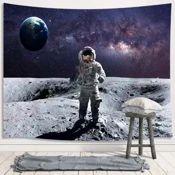 Astronaut Gobelín Pohode Spaceman Vesmíru Vesmíru Planéty Gobelín Boho Hippie Gobelín pre Pánske Spálne, Obývacia Izba Dekor