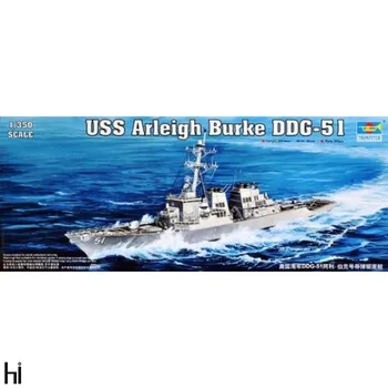 Trumpeter 1/350 04523 USS Arleigh Burke DDG-51 Navádzané Strely Destroyer Plastové Montáž stavbu Modelu Auta