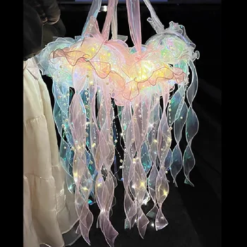 Prenosné DIY Medúzy Lampy, Nočné Svetlo Závesné Posteli Atmosféru Spálne Kvet Svietidlá Tvorivé Dievčatá Miestnosti Dekorácie