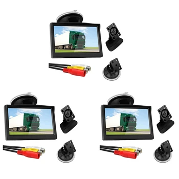 3 Nastavte 5 Palcový 800X480 TFT LCD Obrazovke HD Monitor S Duálnym Upevnenie na Stenu Pre Auto Backup Kamera/Zadná/DVD