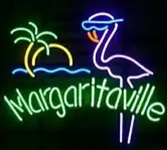 Margaritaville Raj Ružové Plameniaky Sklo Neónové Svetlo Prihlásiť