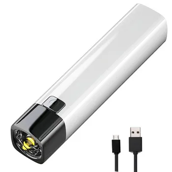Drop Shipping USB Nabíjateľná Baterka Pre Prenosné Batérie Q5+COB LED Blesk Phonetorch Outdoor Camping Pracovné Svetlá