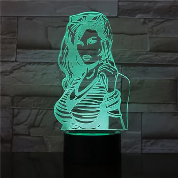 3D LED Luminarias Nočné Svetlo Stolná Lampa Dievča Svetlá Detí Nočného Visual Led Stolná Svetlá Ilúzie Lampa 7 Farieb 2996