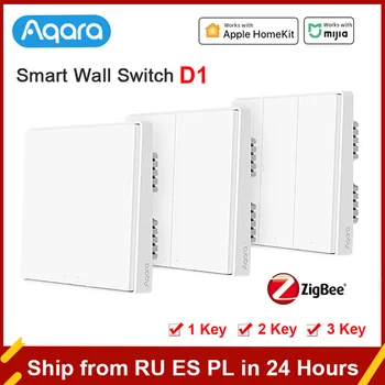 Aqara D1 vypínač Smart ZigBee Bezdrôtové Tlačidlo Zero Line Fire Wire Light Switch Diaľkové Ovládanie Č Neutrálne Práce Pre Mi Domov APP