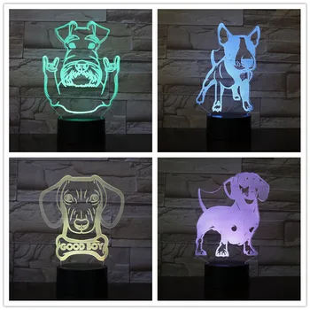 3D Psa Zvierat Nočný Stolík Lampa Dovolenku Svetlo Galaxlux Nočné Svetlo 7 Farieb Zmena Nočného Priateľov Detí Darček k Narodeninám