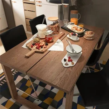 Nordic masívneho dreva jedálenský tableModern jednoduchý obdĺžnikový jedálenský stôl Mobion domov popola jedálenský stôl dlhý stôl
