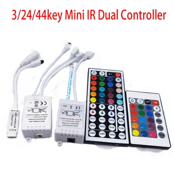 Led Controller 24 Kľúče, IR LED RGB Controler box 1 až 2 Radič, IR Diaľkové ovládanie Stmievač DC12V Pre RGB 3528 5050 LED Pás Svetla