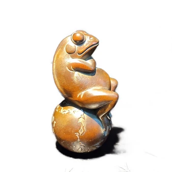 čína krušpán drevorezbárstvo miniatúrne itemhand socha dekor drevená socha žaba darček Zvierat darček