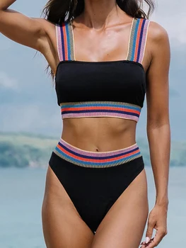 Obväz Bikiny Žien, Vysoký Pás Sexy Plavky Trojuholník Plavky Žena Brazílske Plavky Pevné Kúpanie Letné Plážové Oblečenie