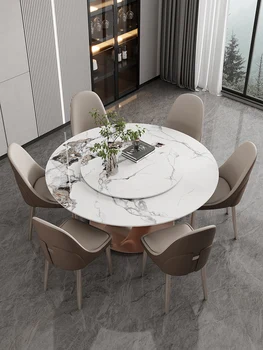 Svetlé rock bridlice okrúhly stôl svetlo extravagantné okrúhly stôl stoličky kombinácia moderných jednoduché domáce talianske high-end