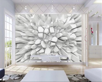 beibehang abstraktných de parede Biely 3d geometrické žiara kameň pozadí steny tapety hudas krásy papier peint aplikácie kagit