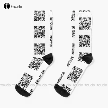 Rickroll Qr Kód Ponožky Slouchy Ponožky Pre Ženy Osobné Vlastné Unisex Dospelých Ponožky Halloween Vianočný Darček Teen Ponožky Legrační