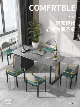 Moderné, jednoduché a luxusné bridlice čaj stôl a stoličky v kombinácii konferenčný stolík Office Kung Fu bridlice čaj kanvica integrované