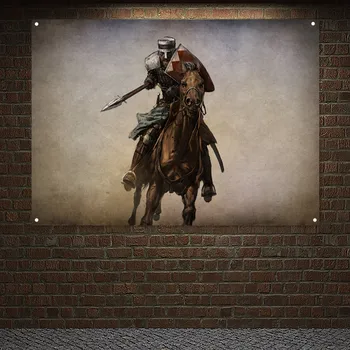 Rytieri Templar Plagát Gobelín Crusader Armor Bojovník Wall Art Obraz Na Plátne Maľovanie Domova Ozdoby Nástenná Maľba Na Stenu-Nálepky