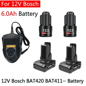 Bosch 12V 6Ah Li-ion BAT420 BAT411 Náhradná Batéria pre Bosch BAT411 BAT412 BAT413 BAT414 10.8 V, Batéria Bezšnúrových elektrických Nástrojoch