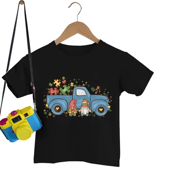 Autizmus Kuvika Deti T-shirts Cartoon Auto Y2K Tričko Retro Autizmus Puzzle detské Oblečenie Chlapci Dievčatá Autizmus Streetwear Tshirts