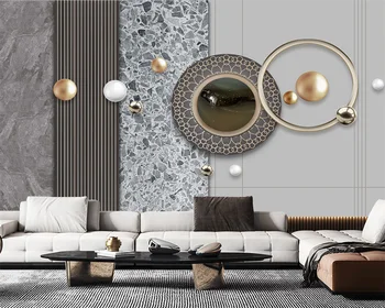 beibehang Prispôsobené modernej abstraktných papid mramoru svetlo luxusné geometrické troch-dimenzionální terazzové tapetu pozadia