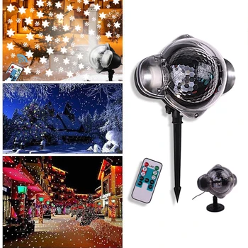 Sneženie LED Projektor Svetlá, Vianočné Snowflake Projektor Lampa s Diaľkovým ovládaním IP65 Vodeodolný Snehu Účinok Pozornosti