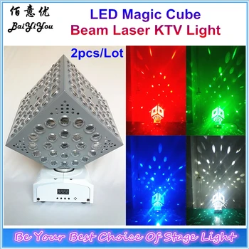 80 W, LED Pohyblivé Hlavy Magic Cube Laserový Lúč Svetla LED RGBW Kocky Rubik Lúč RG Laserové Svetlo Na KTV DJ, Disco Night Club Party