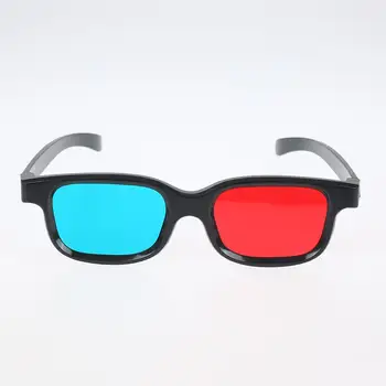 1PC Úplne Nové 3D Okuliare Prenosný Vysoko Kvalitný Čierny Rám Červená Modrá Univerzálny Pre 3 Rozmerov Anaglyph Film, Hry, TV, DVD