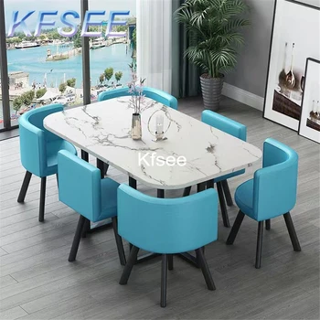 Kfsee 1 Nastavte si Myslia, 150 cm dĺžka Jedálenský Stôl a 6 stoličky