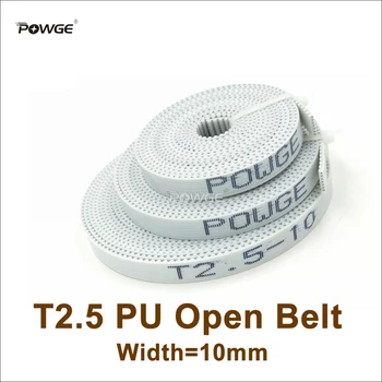 POWGE 50meters T2.5 PU Otvorených Remeňa T2.5-10 Šírka=10 mm T2.5 10 Pás Fit T2.5 Načasovanie Kladka Pre 3D Tlačiarne CNC RepRap
