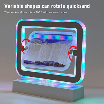 RGB Sandscape Lampa LED Pohybujúce sa Pieskové Umenie Nočné Svetlo Piesku Maľovanie stolná Lampa Deep Sea 3D Zobrazenie Domáce Dekorácie Vianočný Darček